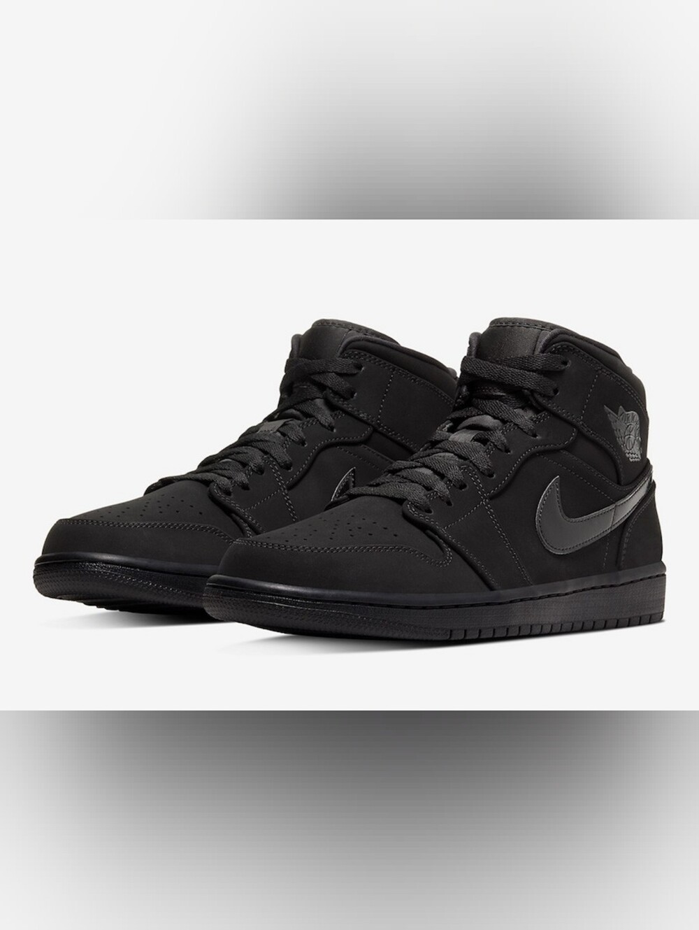 Size 10.5 - Air Jordan 1 Mid Triple Black Suede